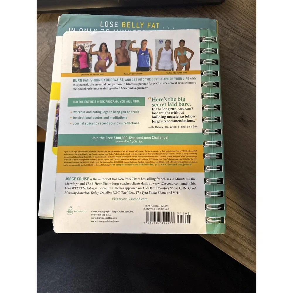 12 Second Sequence : Shrink Your‎ Waist in 2 Weeks HB And Spiral Journal New!